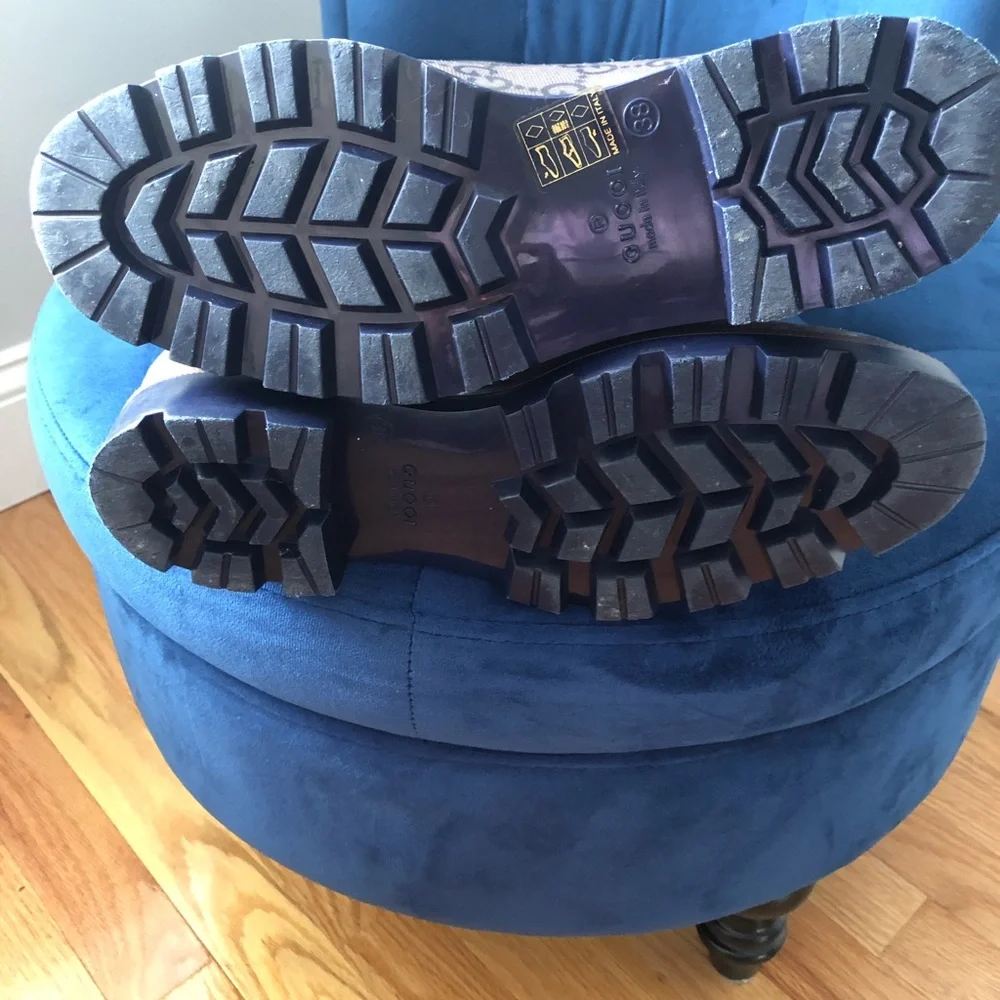 Gucci Monogram Gray Rain Boots - Picture 4 of 4